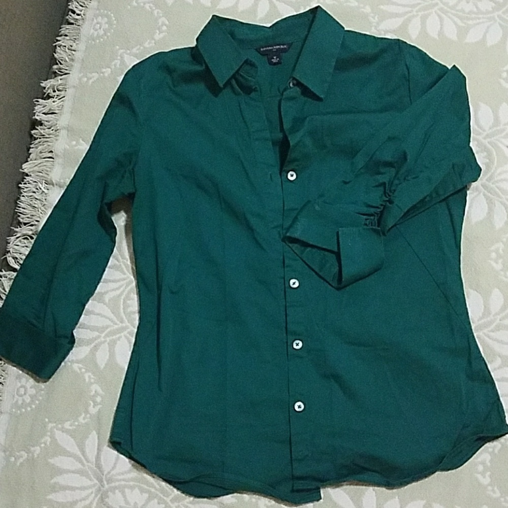 Forest Green Button Down Top